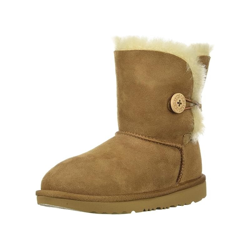 Bottes UGG K Bailey Button II Enfant Mouton Souple Naturel